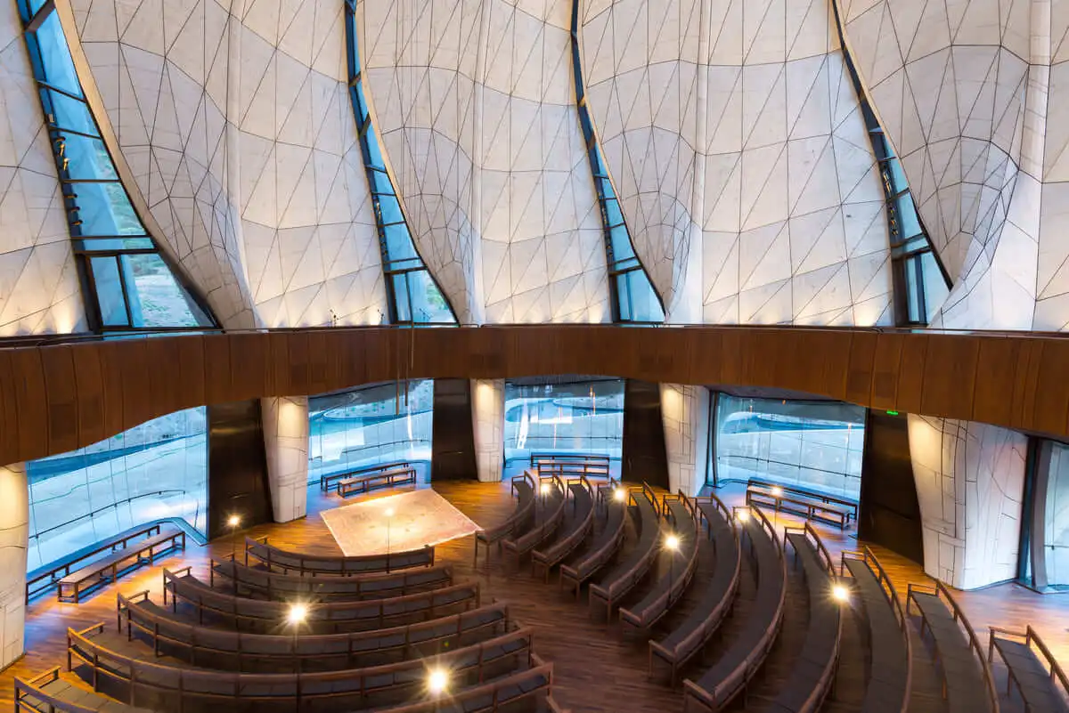 Architecture of the Bahai Temple in Santiago