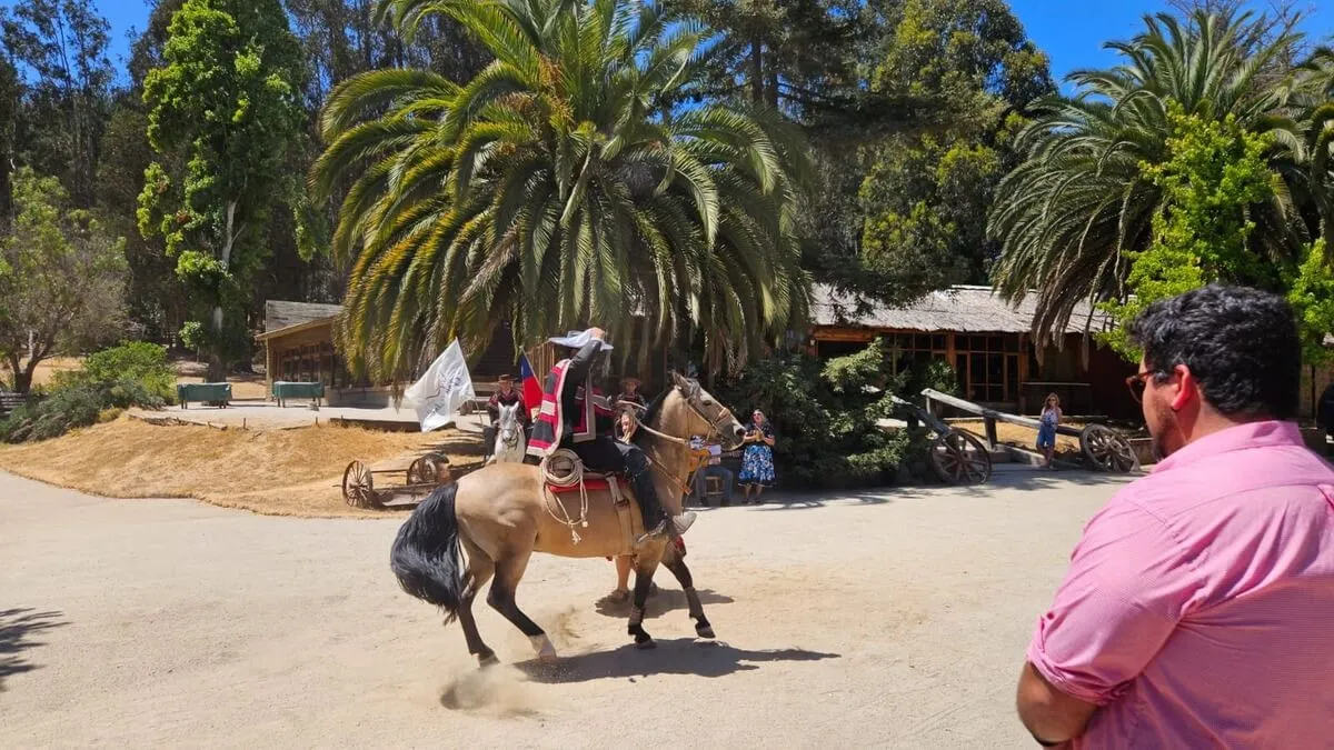 Chilean huaso riders performing at Puro Caballo horse show during a San Antonio shore excursion