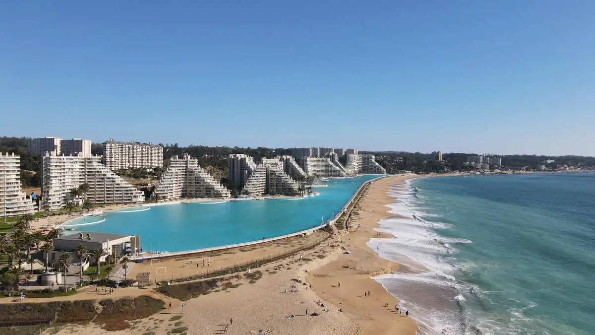 Crystal Lagoon views at San Alfonso del Mar near Algarrobo