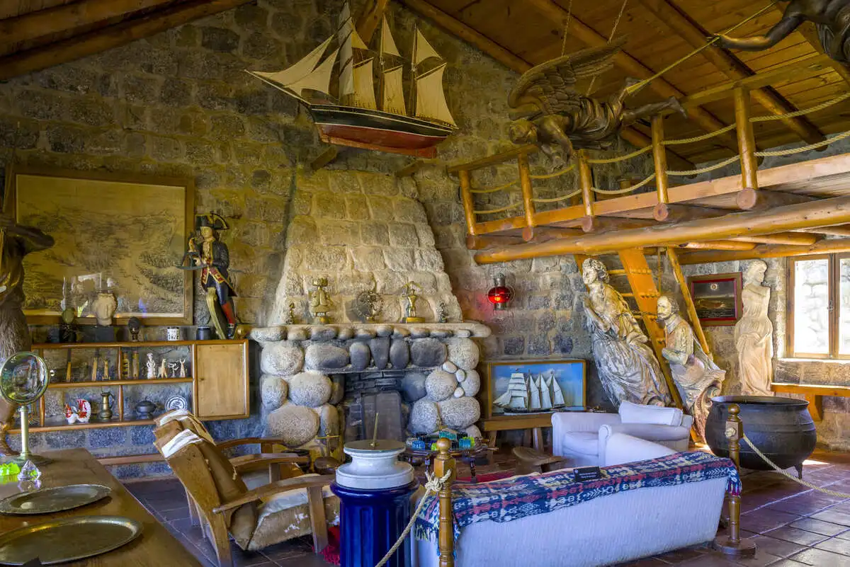Interior of Pablo Neruda’s house in Isla Negra with maritime collections