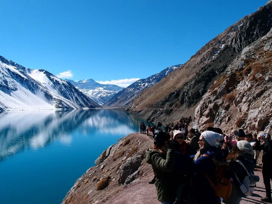 Embalse El Yeso reservoir in Cajon del Maipo, Chile