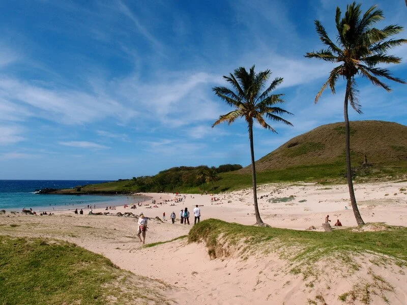 Anakena Beach on a Private Easter Island Tour-White Sands and Turquoise Waters