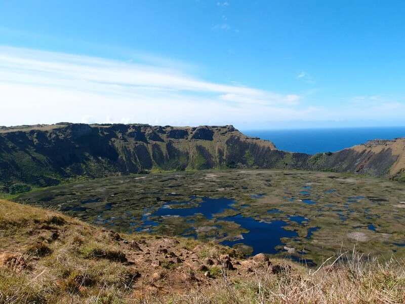 Panoramic View of Rano Kau Volcano on a Private Easter Island Tour