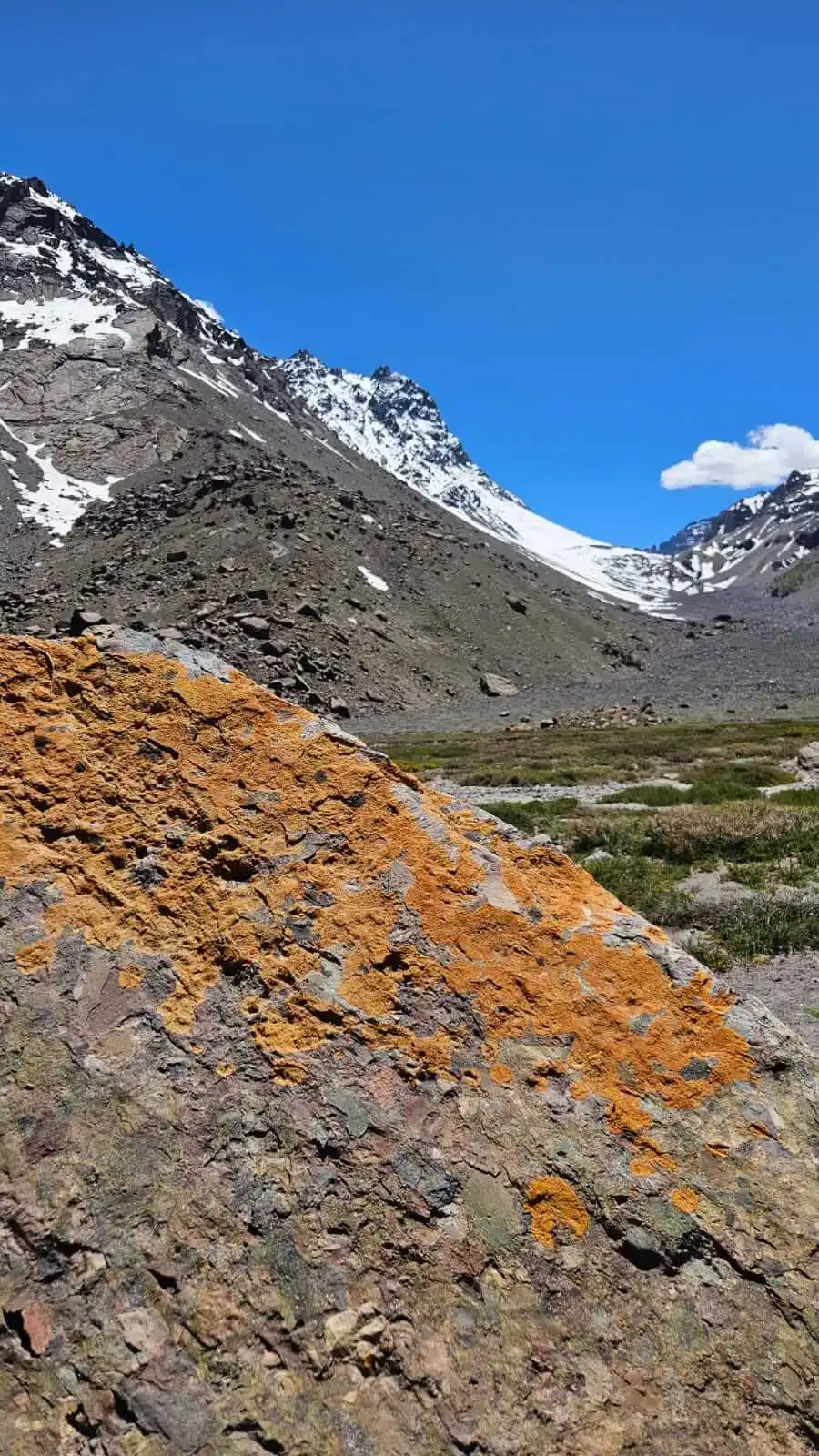Hiking trail at San José Volcano in Cajón del Maipo, Chile