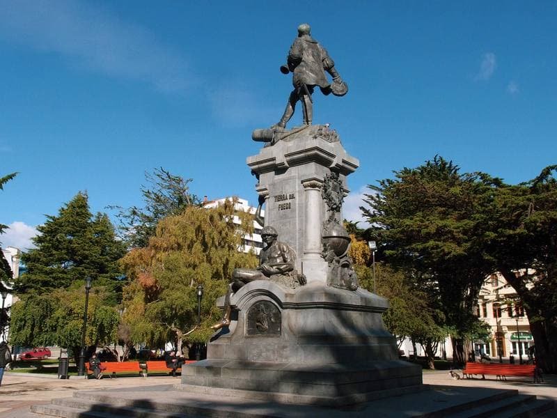 Ferdinand Magellan monument on Plaza de Armas in Punta Arenas