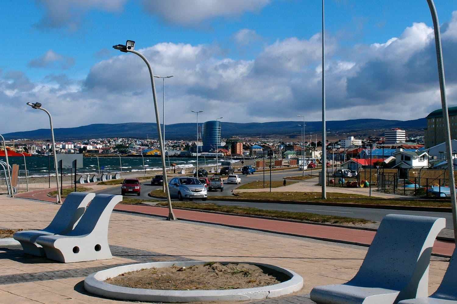 Windy waterfront of Punta Arenas on the Strait of Magellan