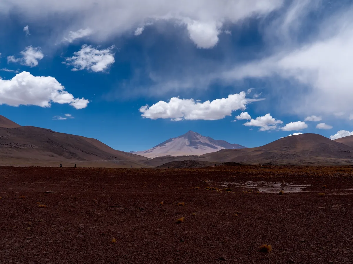 High-altitude volcano landscape of the Andes near the Paso de Jama route between Chile and Argentina
